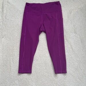 Purple Athletic Leggings with Wide Waistband